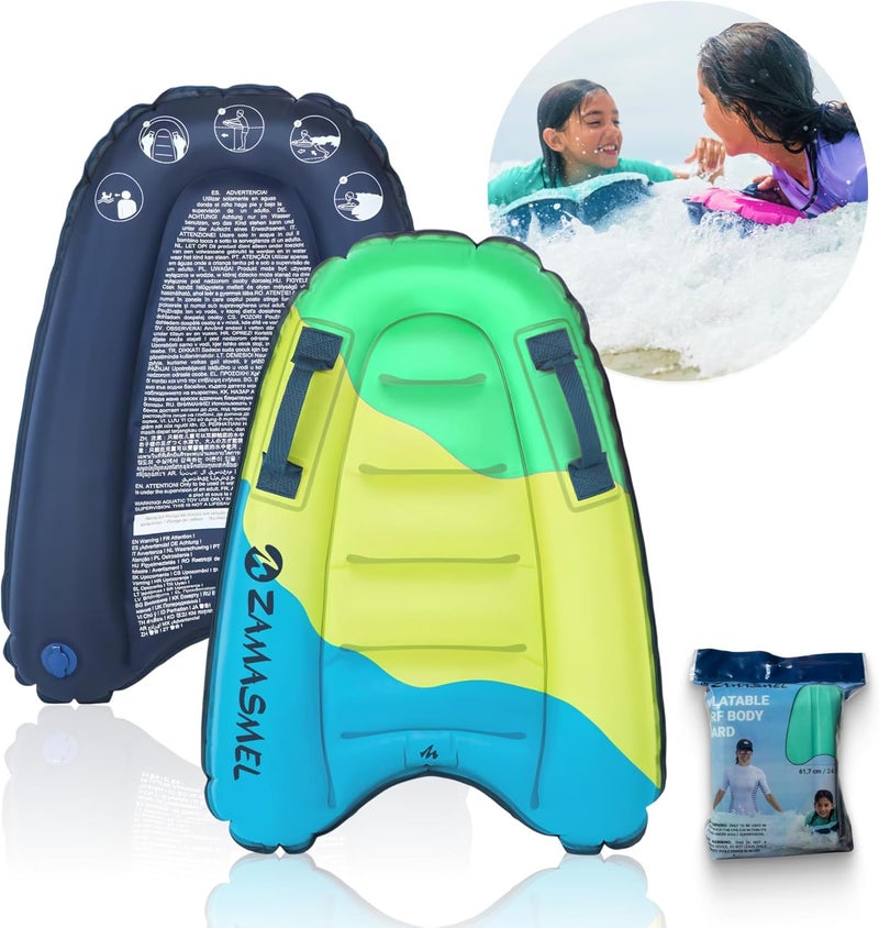 ZAMASMEL Premium Kids Inflatable Boogie Board Lightweight Swimming Floating Surfboard for Beach & Pool Fun Durable Inflatable Surf Body Board for Wave Riding Summer Pool Floats & Beach Toys - Image 3